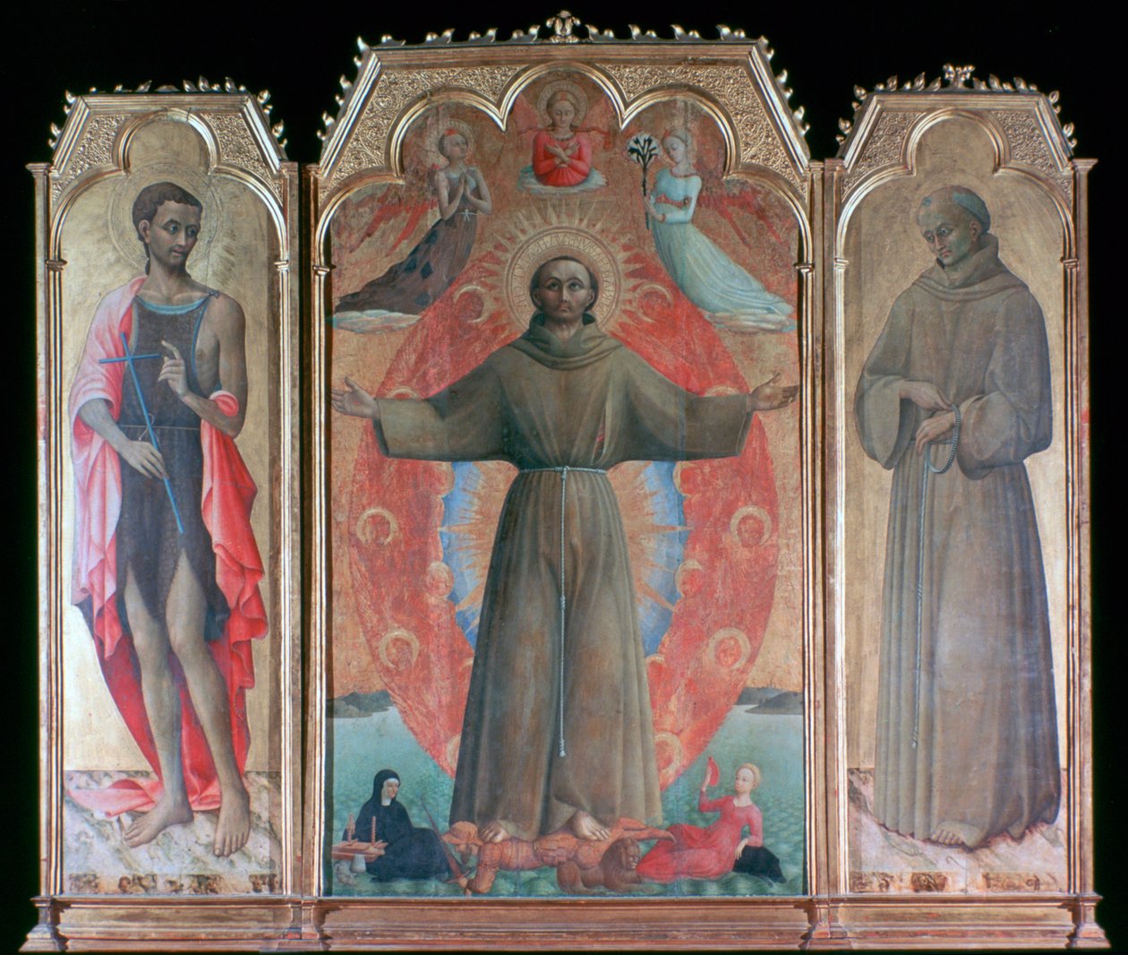 De Extase van St. Franciscus, 1437-1444 door Sassetta