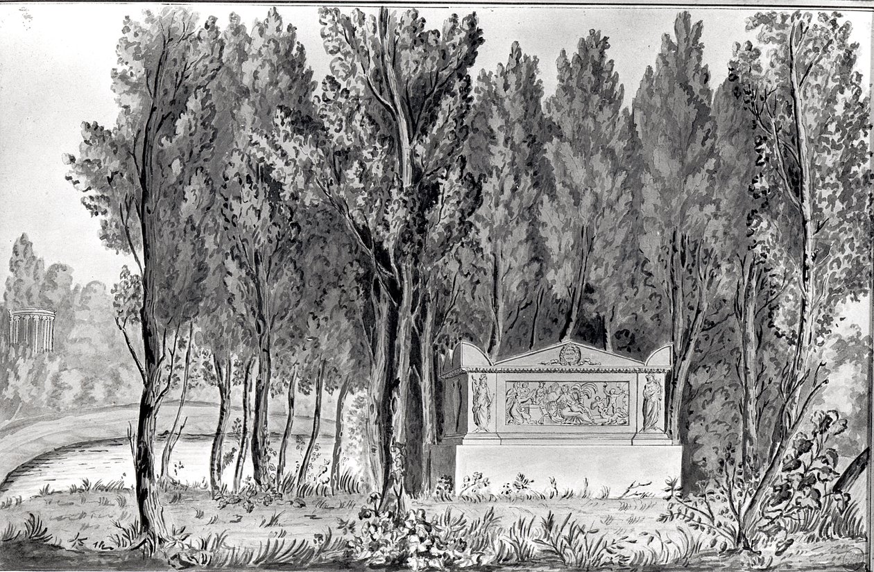 Graf van Jean-Jacques Rousseau in Ermenonville door Savigny