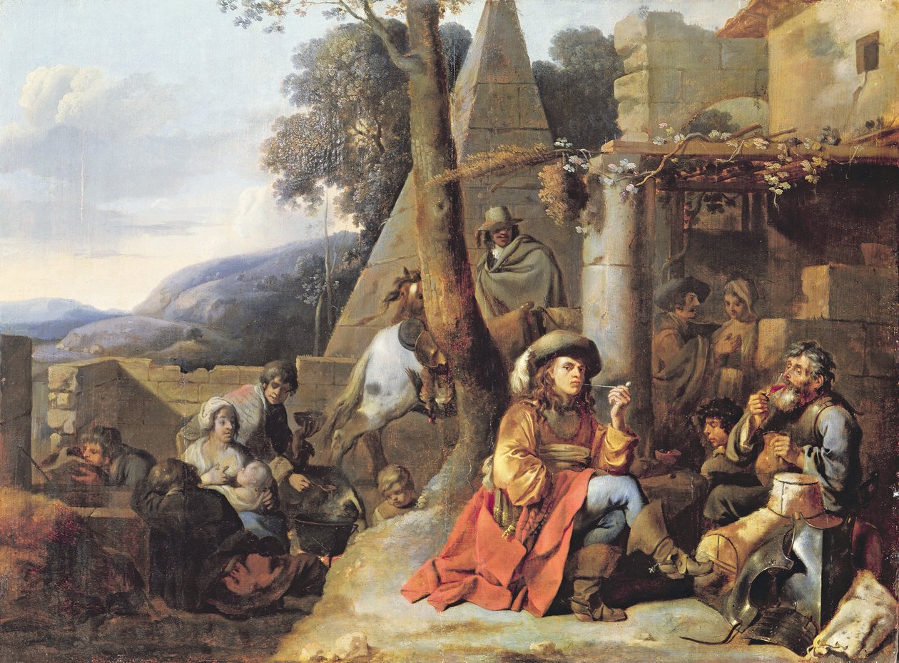 Bohemiens en Soldaten in Rust door Sébastien Bourdon