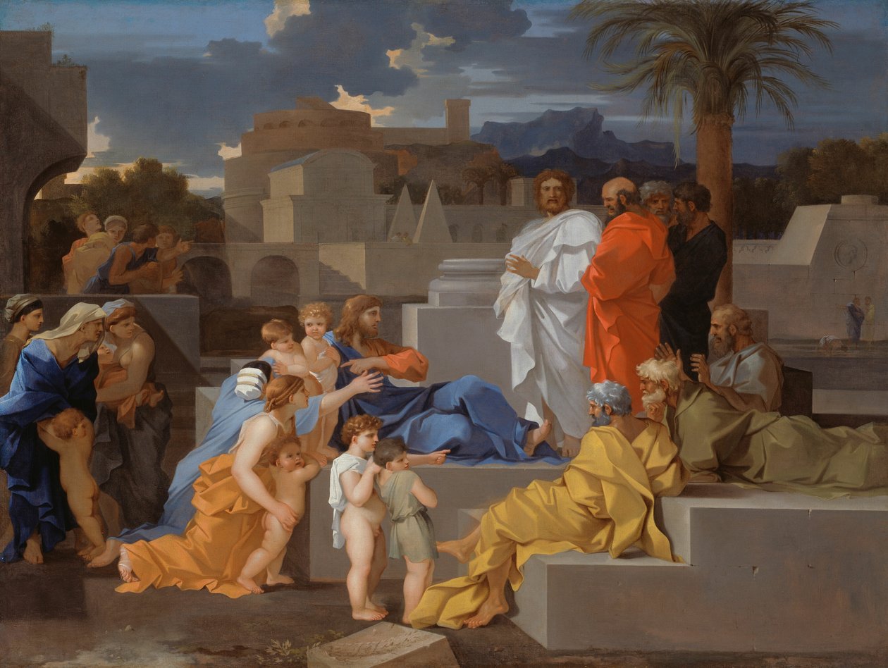 Christus ontvangt de kinderen door Sébastien Bourdon