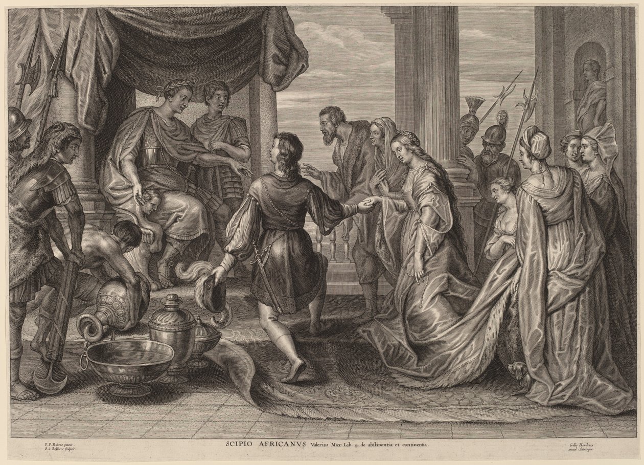 Scipio Africanus door Schelte Adams Bolswert after Sir Peter Paul Rubens