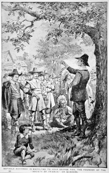 George Fox predikt in Maryland door School American