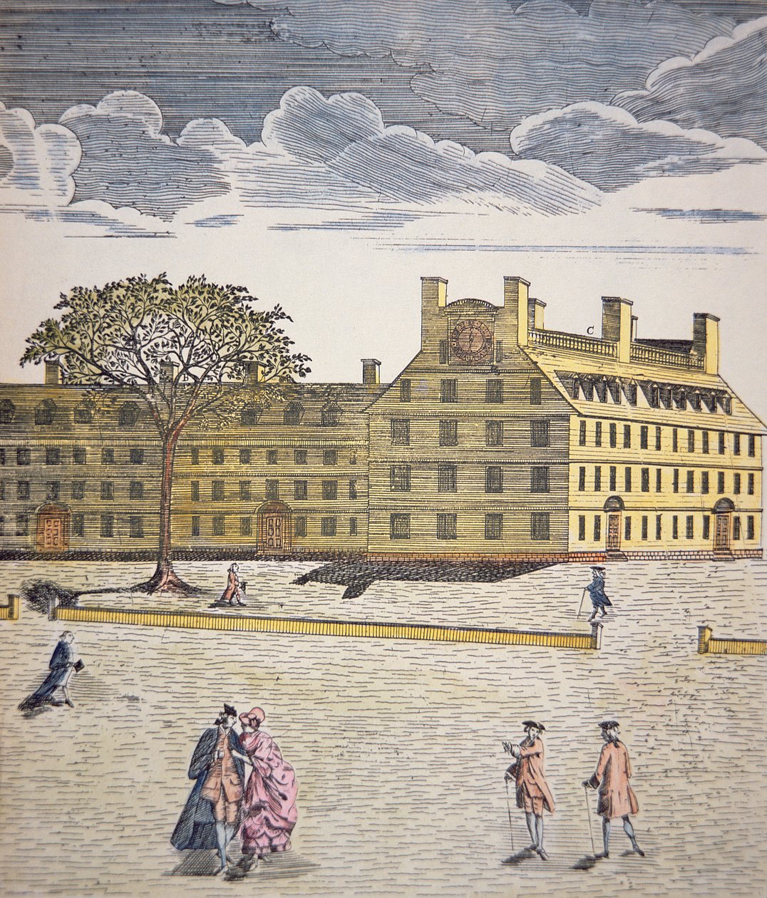 Harvard College, Cambridge, Massachusetts c.1740 door School American