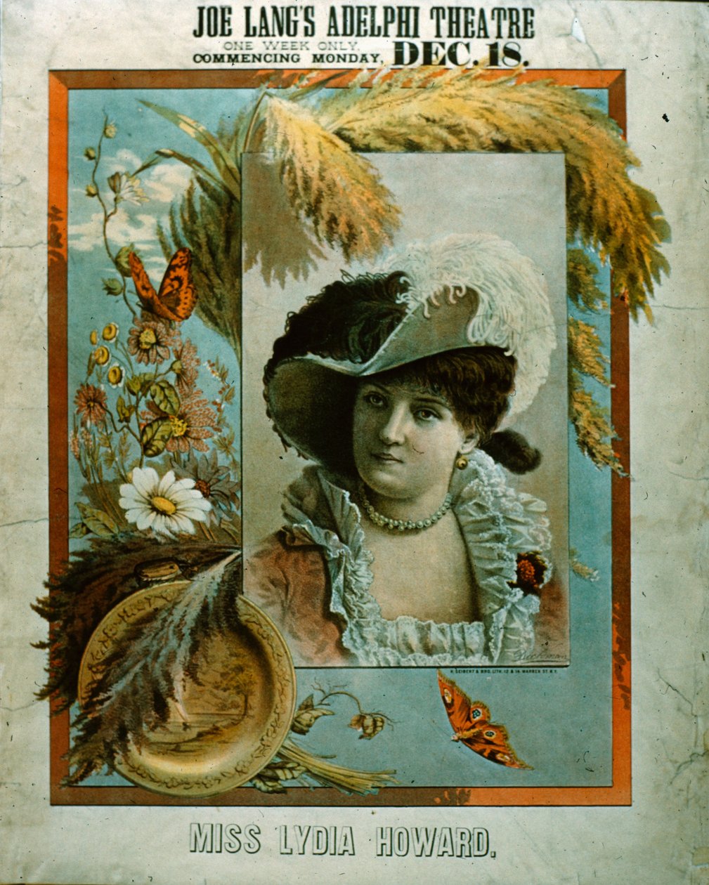 Miss Lydia Howard (kleur litho) door School American