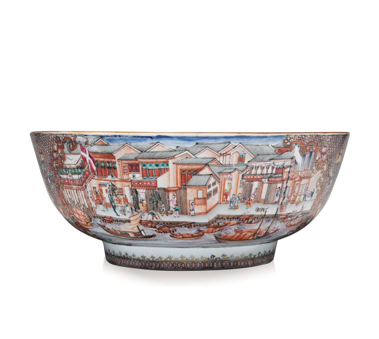 Een grote Hong kom, c.1785 door School Chinese