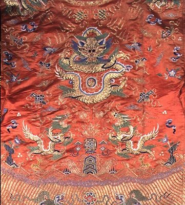 Chinese drakenjas (geborduurde terracotta zijde) door School Chinese