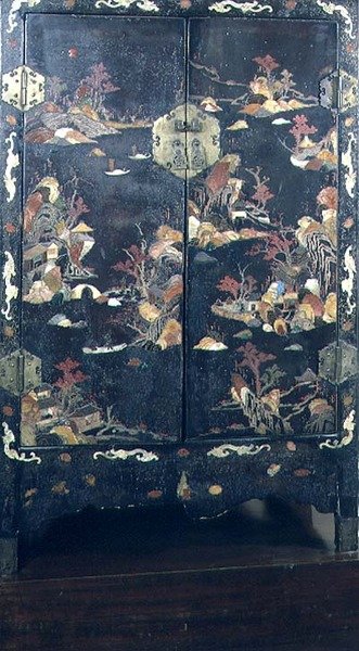 Versierde kast, Coromandel door School Chinese
