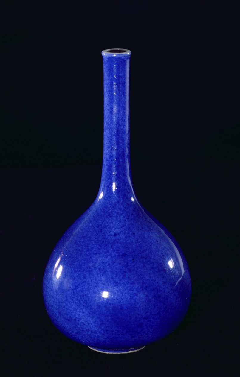 Poederblauwe vaas, Qing-dynastie (1644-1912) door School Chinese