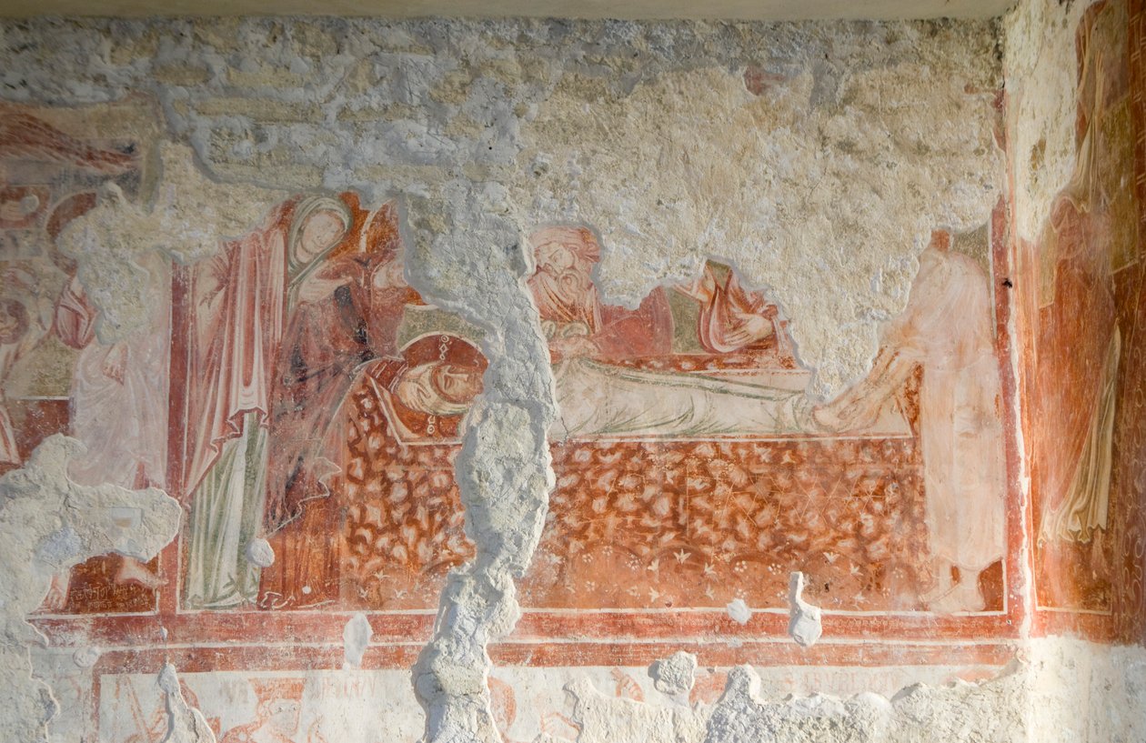 De Graflegging van Christus (fresco) door School Croatian