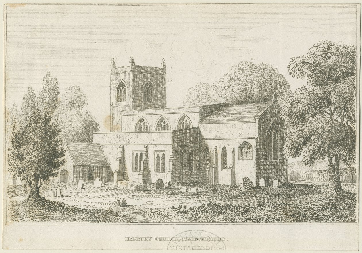 Hanbury Church: ets, nd [ca. 1800] door School English