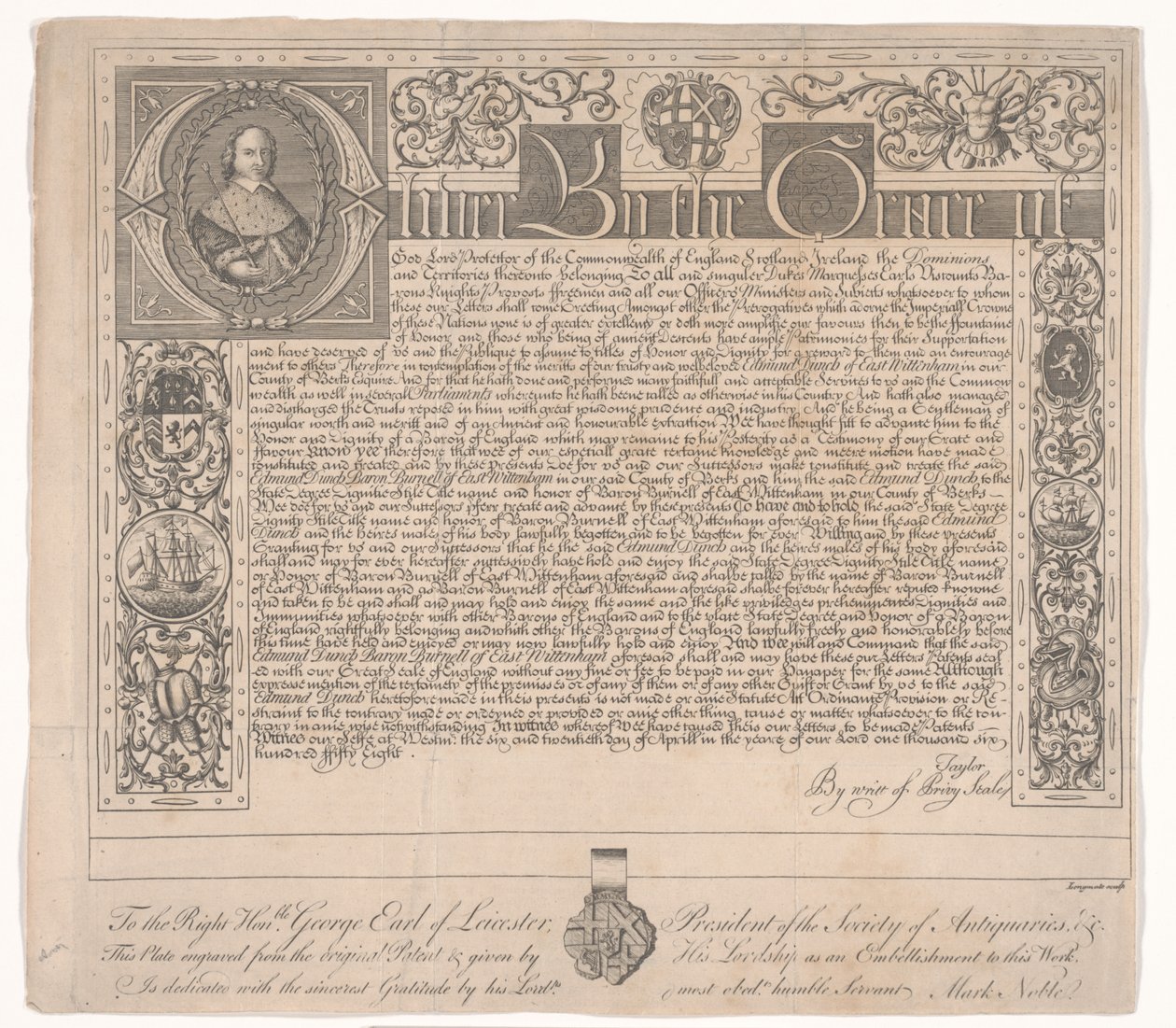 Soeverein Oliver (gravure) door School English