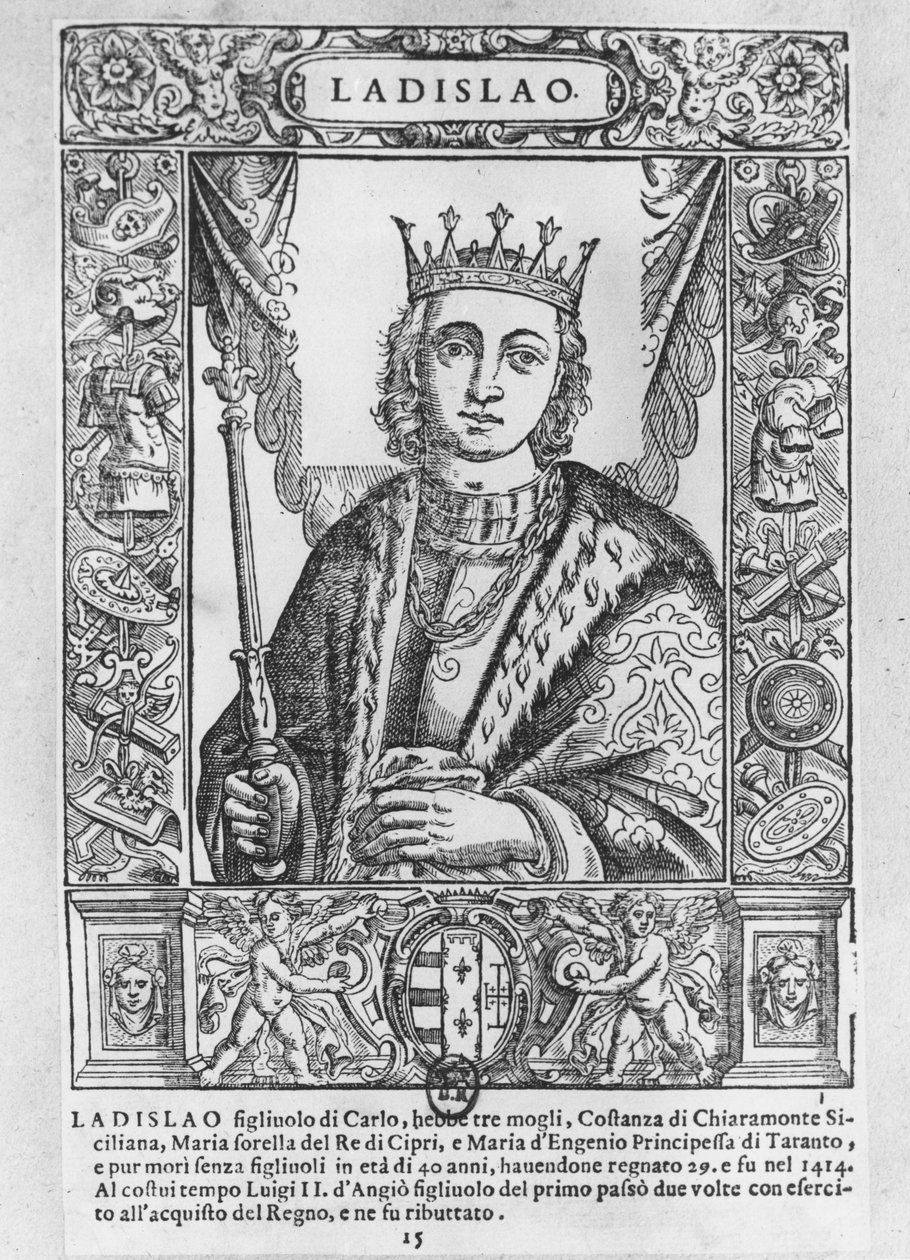 Ladislaus de Grootmoedige (gravure) door School French