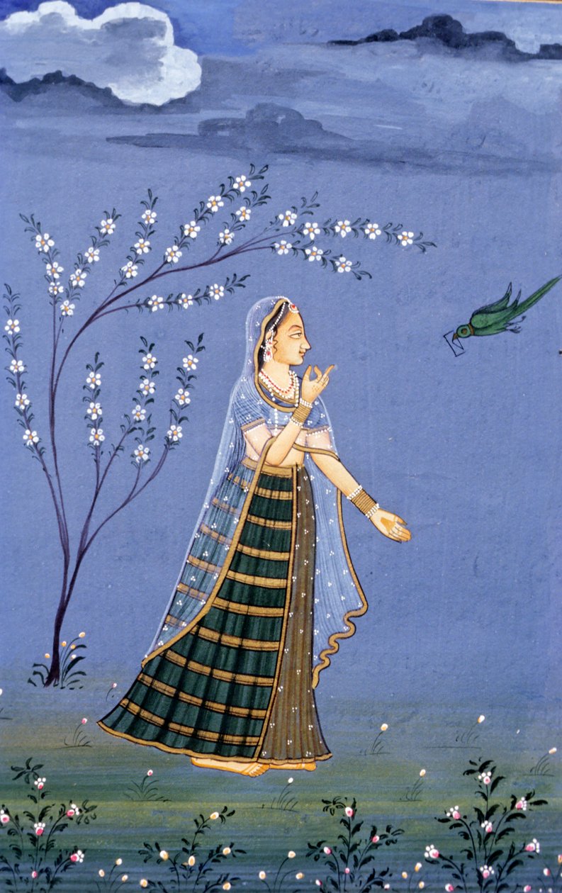 Miniatuurschilderij, Rajasthan, India door School Indian