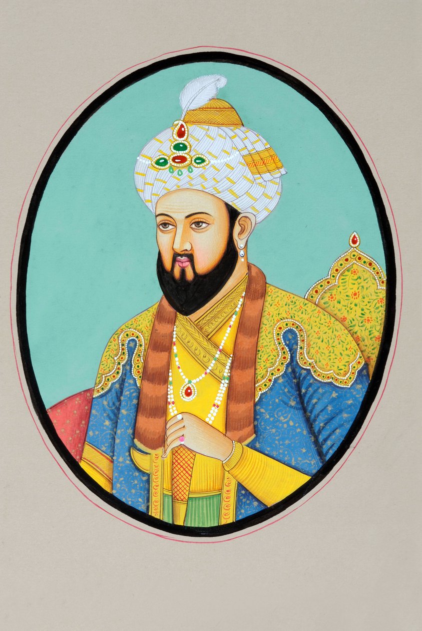 Miniatuurschilderij van Mughal-keizer Humayun door School Indian