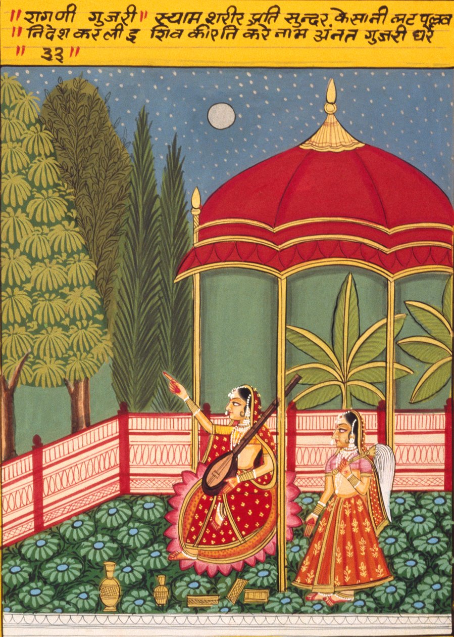Miniatuurschilderij op Papier, Gujri, Nathdwara School door School Indian