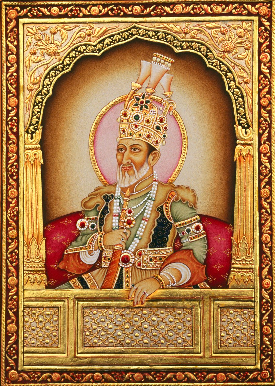 Mughal miniatuurschilderij Bahadur Shah Zafar door School Indian
