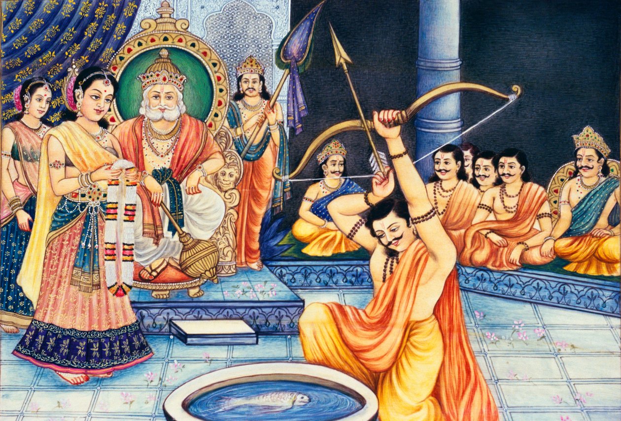 Swayamvar miniatuurschilderij op ivoor door School Indian