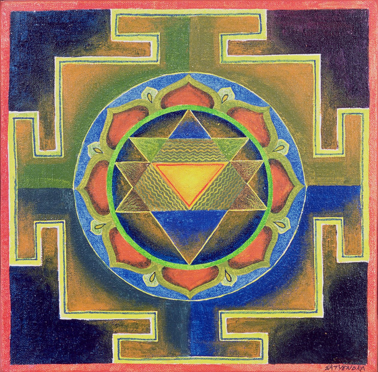 Yantra schilderij door School Indian