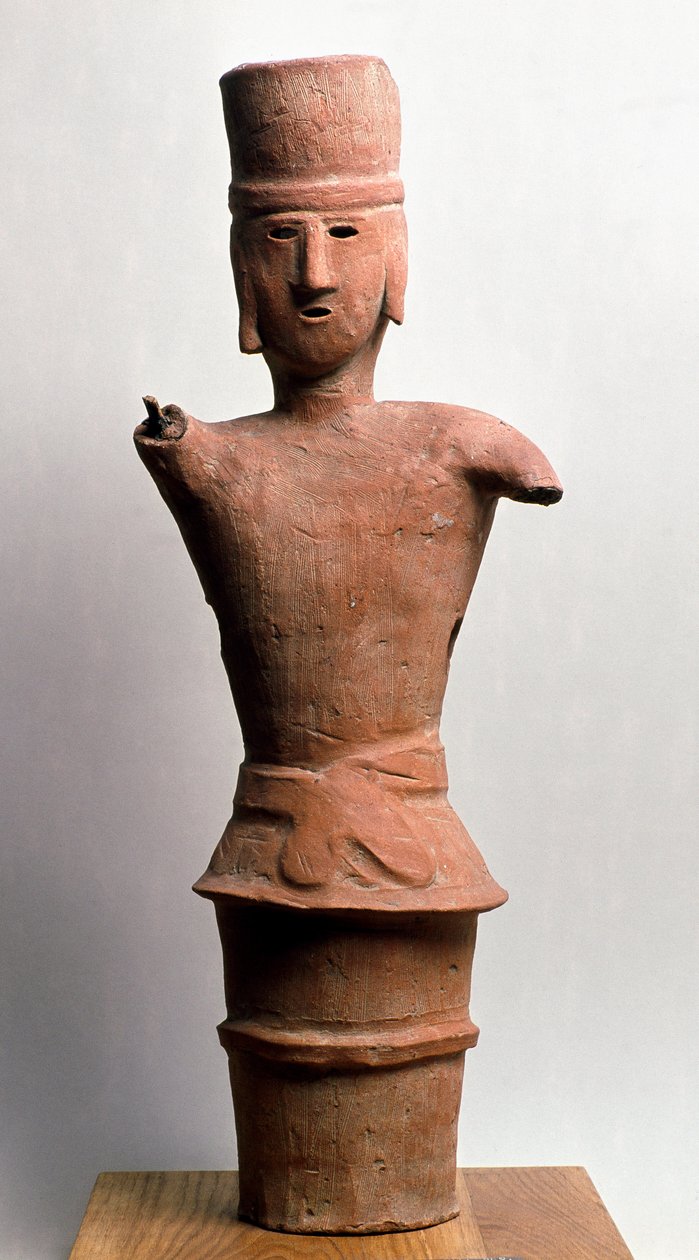 Terracotta graf Haniwa, Kofun periode 3e-6e eeuw door Japanese School