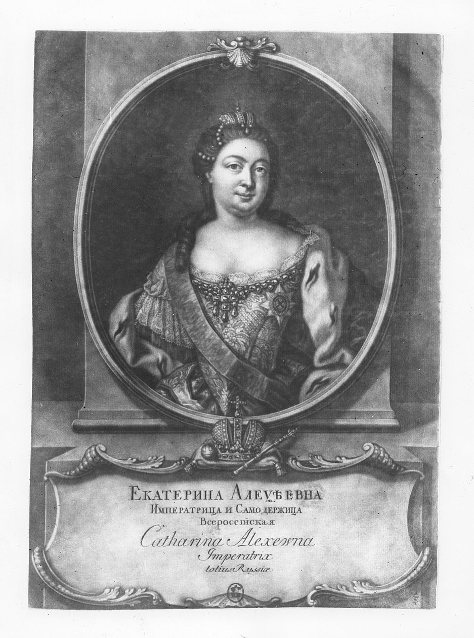 Catharina I van Rusland (gravure) door School Russian