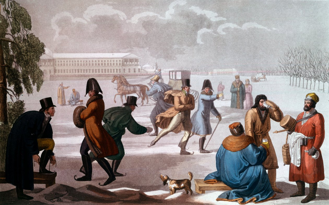 Schaatsers in Sint-Petersburg door School Russian