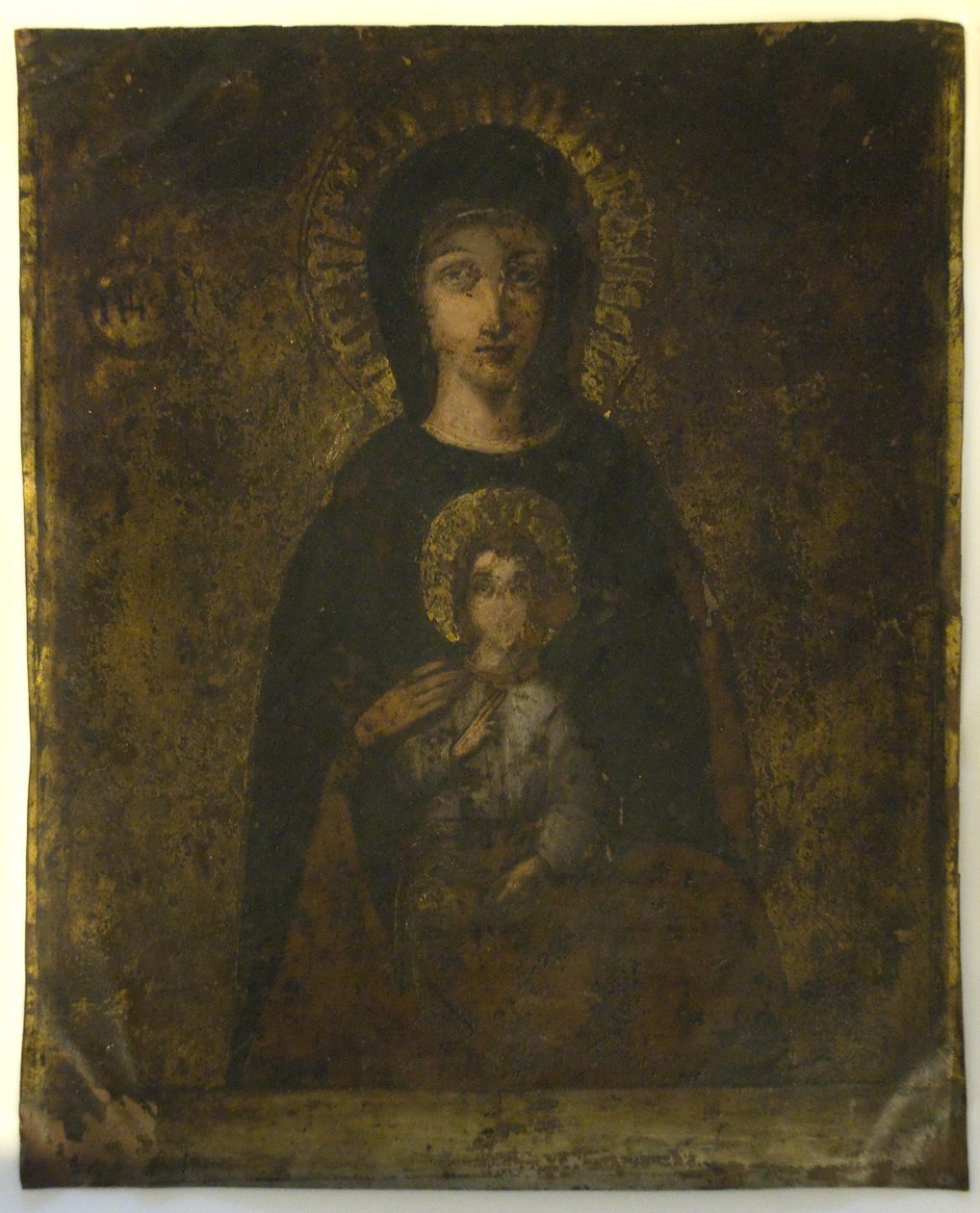 Kruisiging (Madonna op Verso) door School Spanish