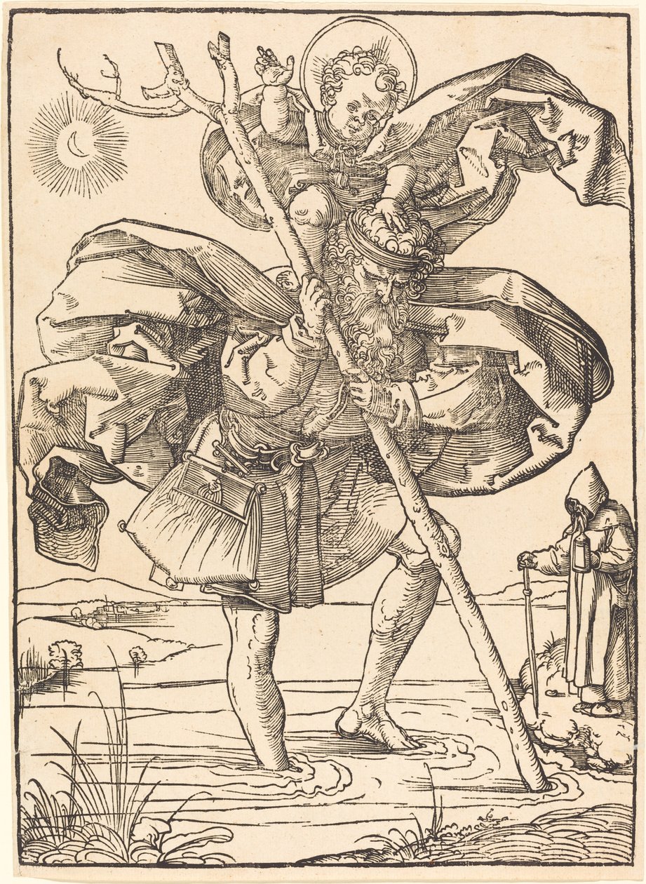 Sint Christoffel door School of Albrecht Dürer