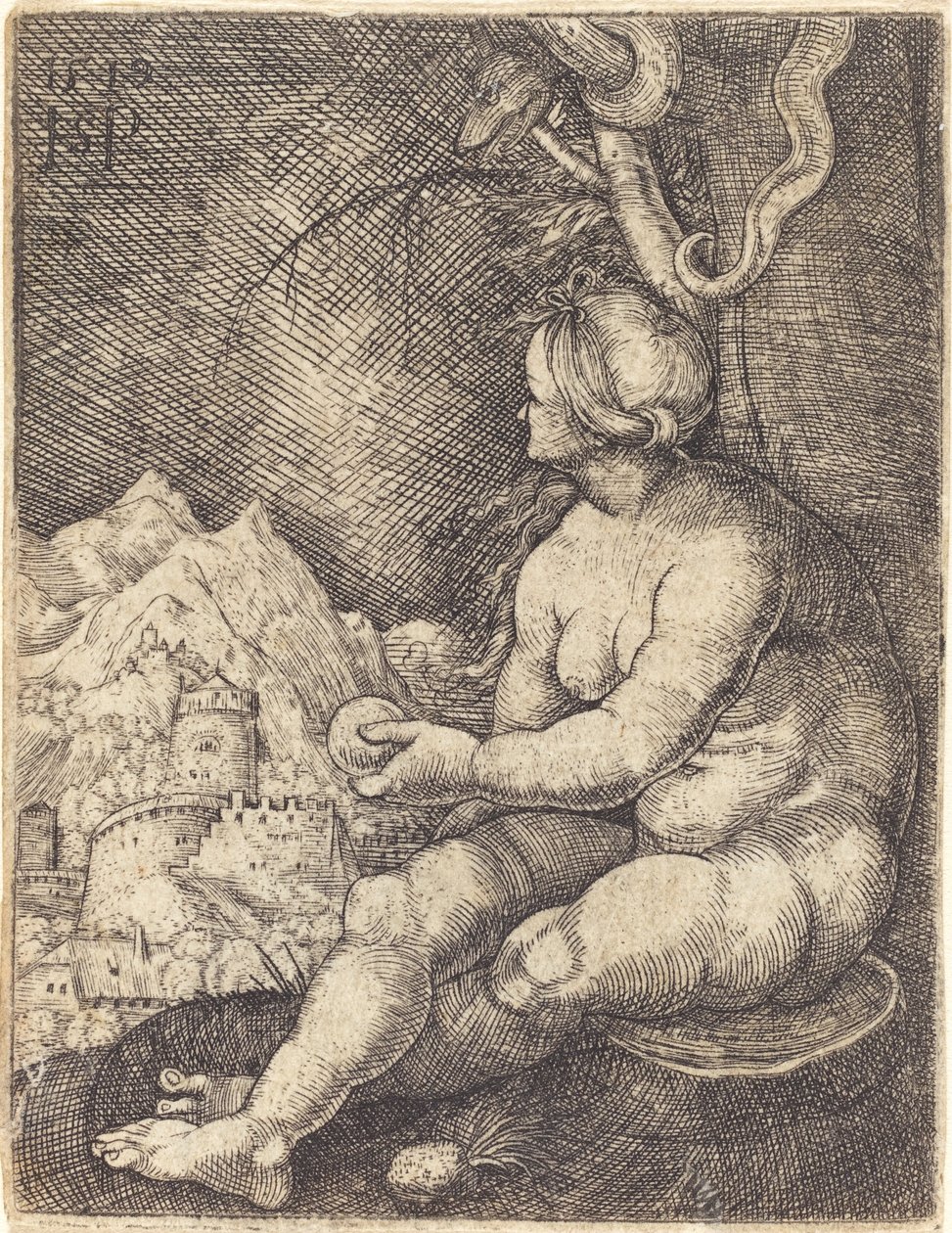 Eva Zittend door Sebald Beham