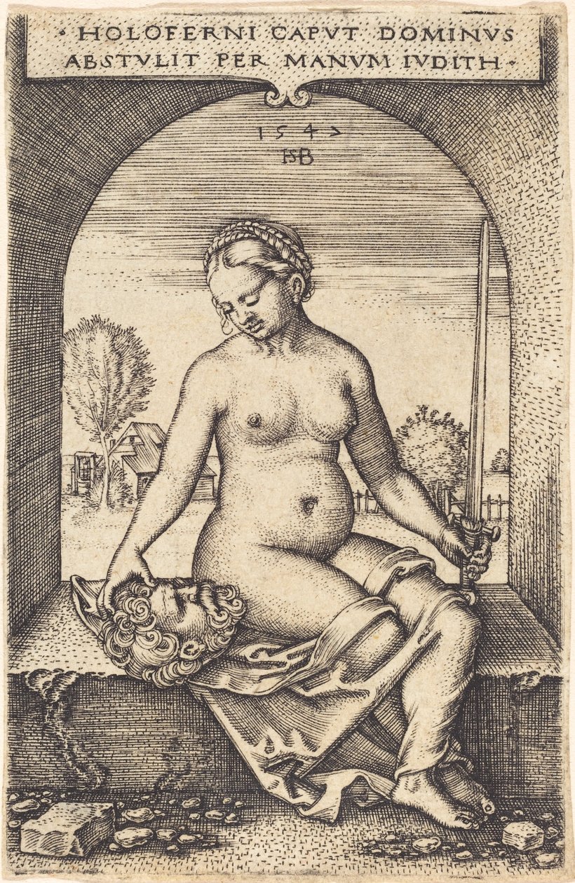 Judith Zittend in een Venster door Sebald Beham