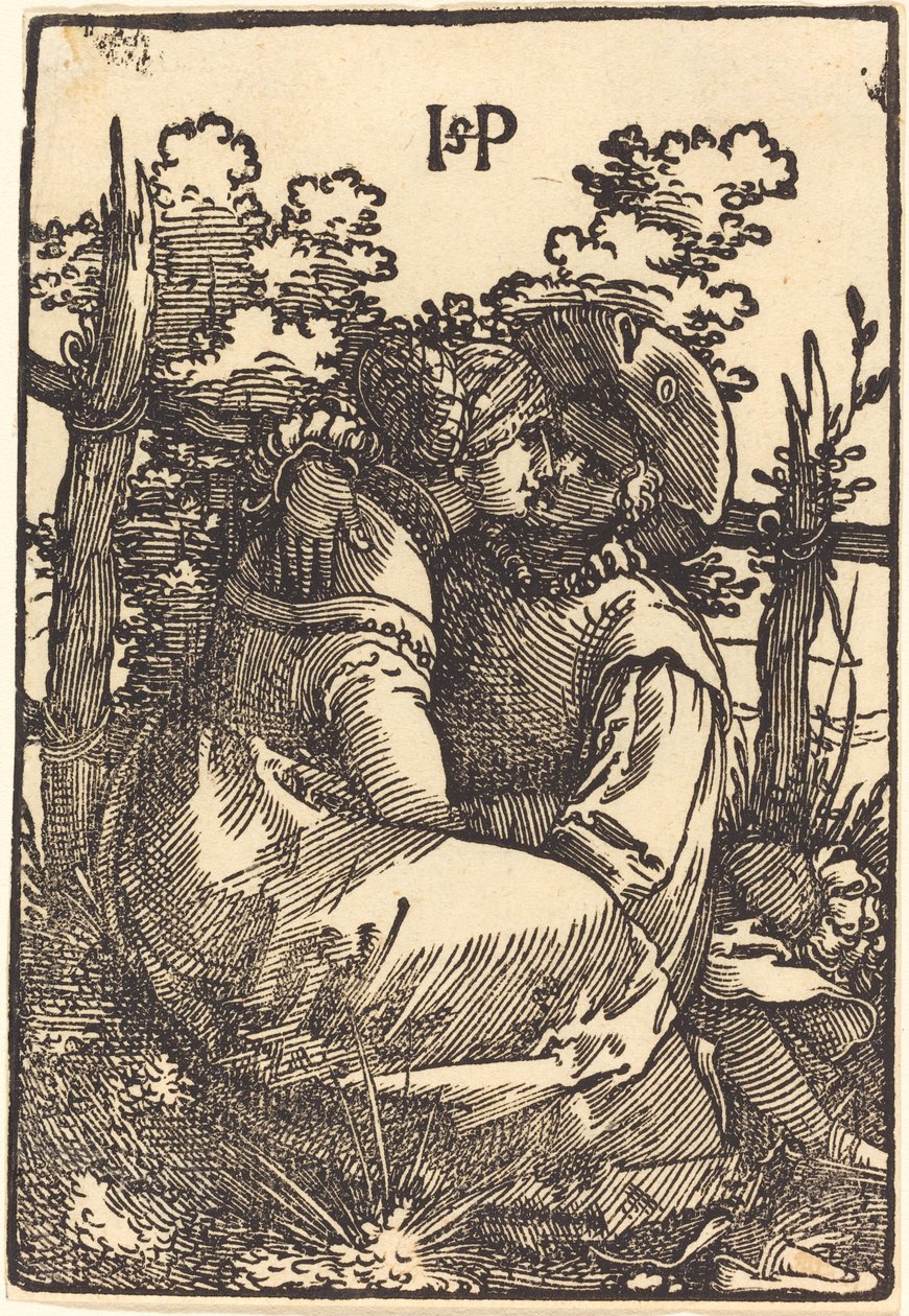 Liefhebbers bij een hek door Sebald Beham