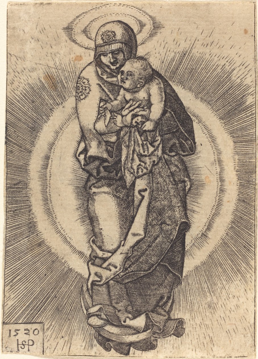Madonna op de Halve Maan door Sebald Beham