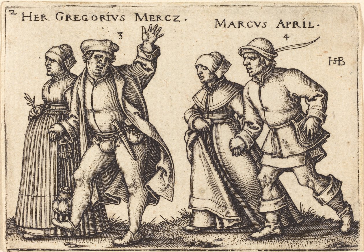 Maart en April door Sebald Beham