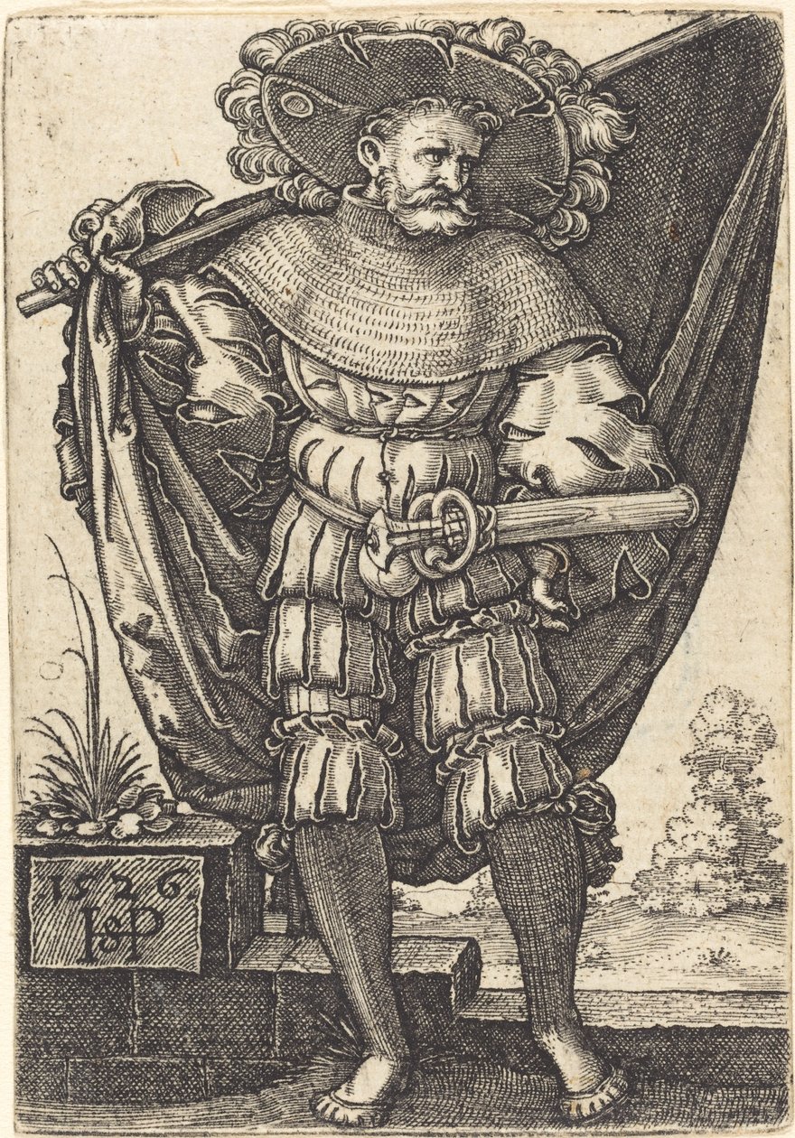 Vaandeldrager door Sebald Beham