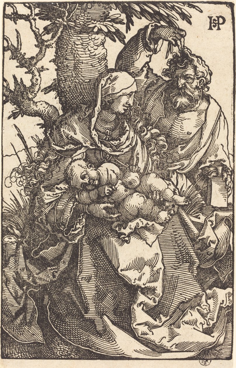 De Heilige Familie Onder een Boom door Sebald Beham