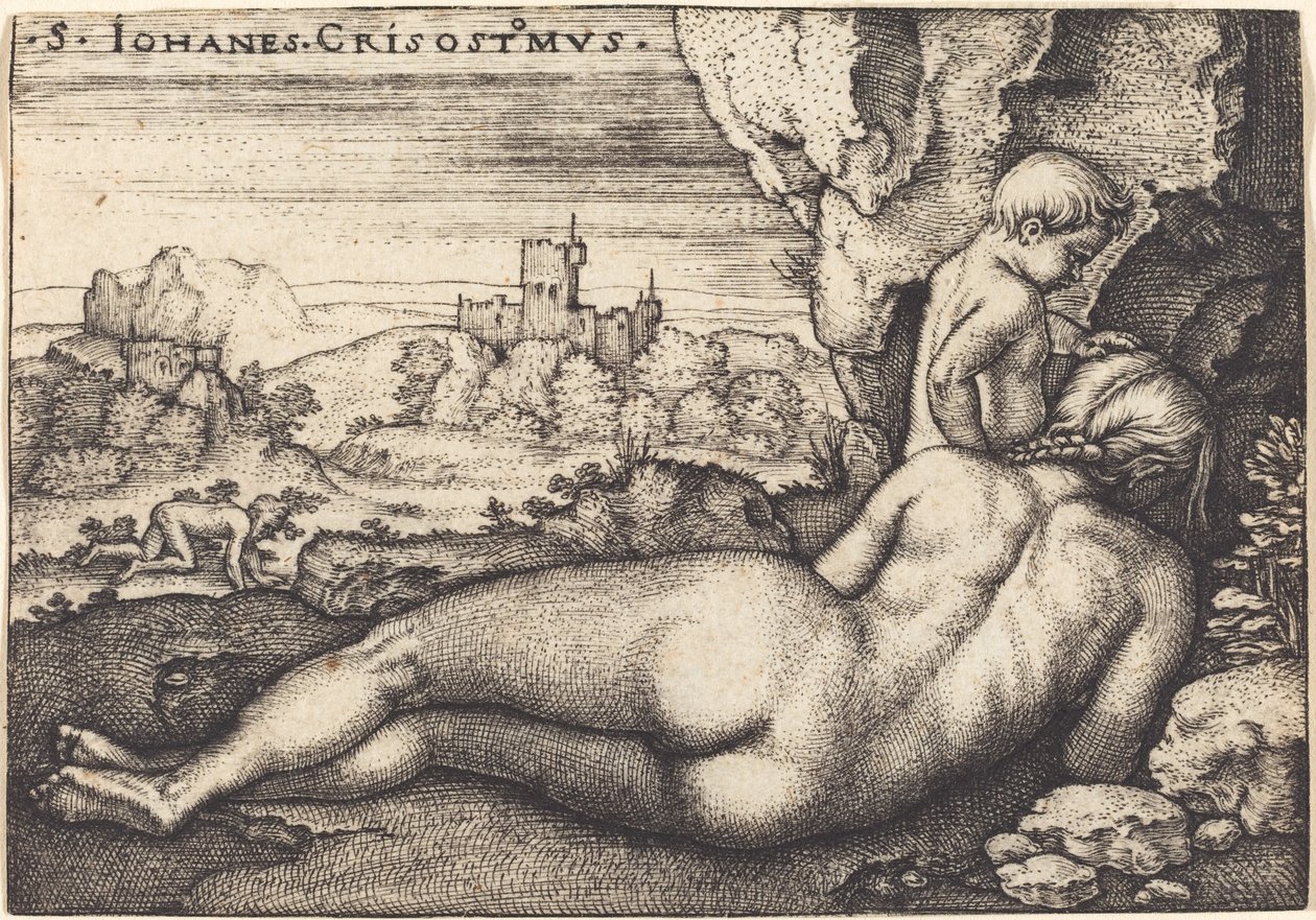 De Boetedoening van Sint Johannes Chrysostomus door Sebald Beham