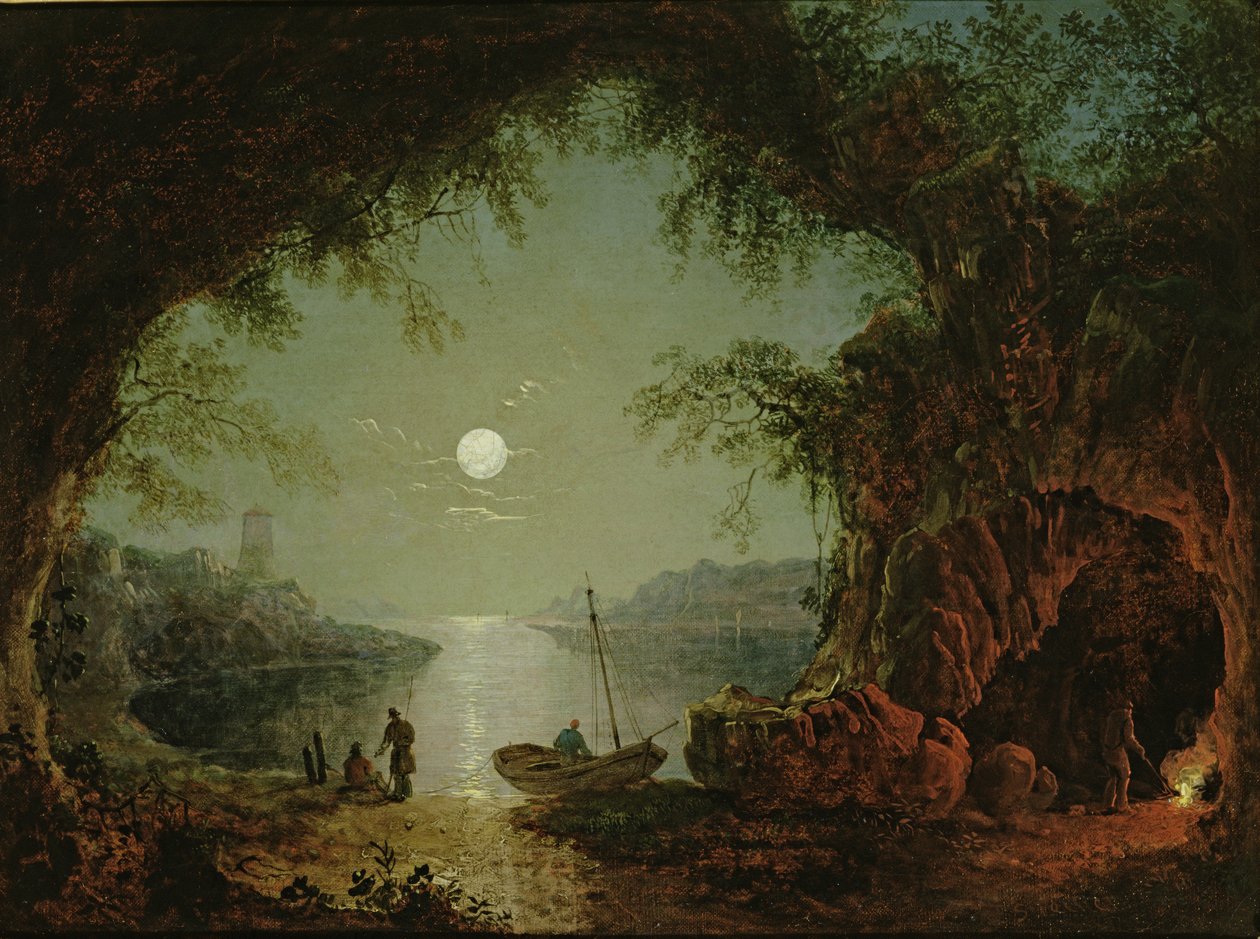 Een maanverlichte baai door Sebastian Pether