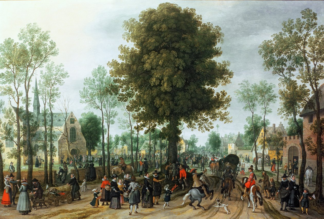 Frederik V en zijn bruid Elizabeth komen Zeeland binnen, mei 1613 door Sebastian Vrancx