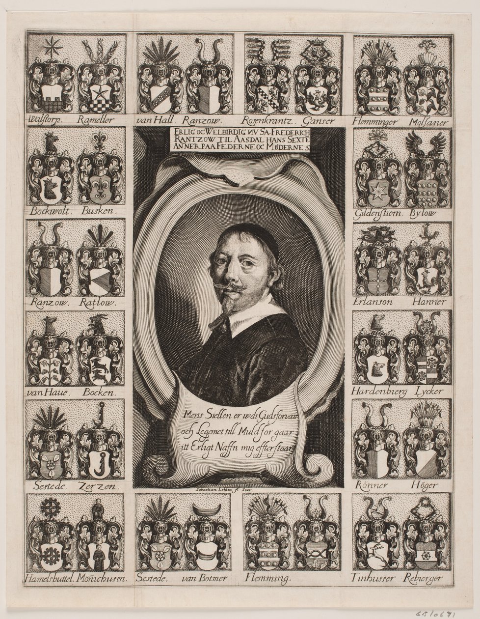 Frederik Rantzau van Asdal. Uit de lijkpreek door Sebastian Lehlin