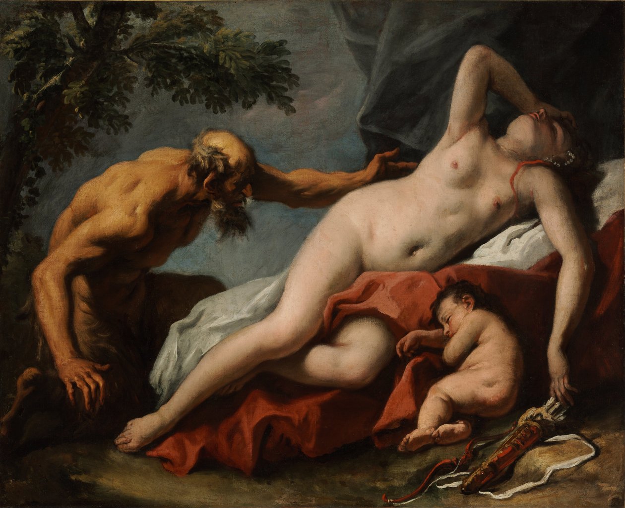 Venus en Satyr door Sebastiano Ricci