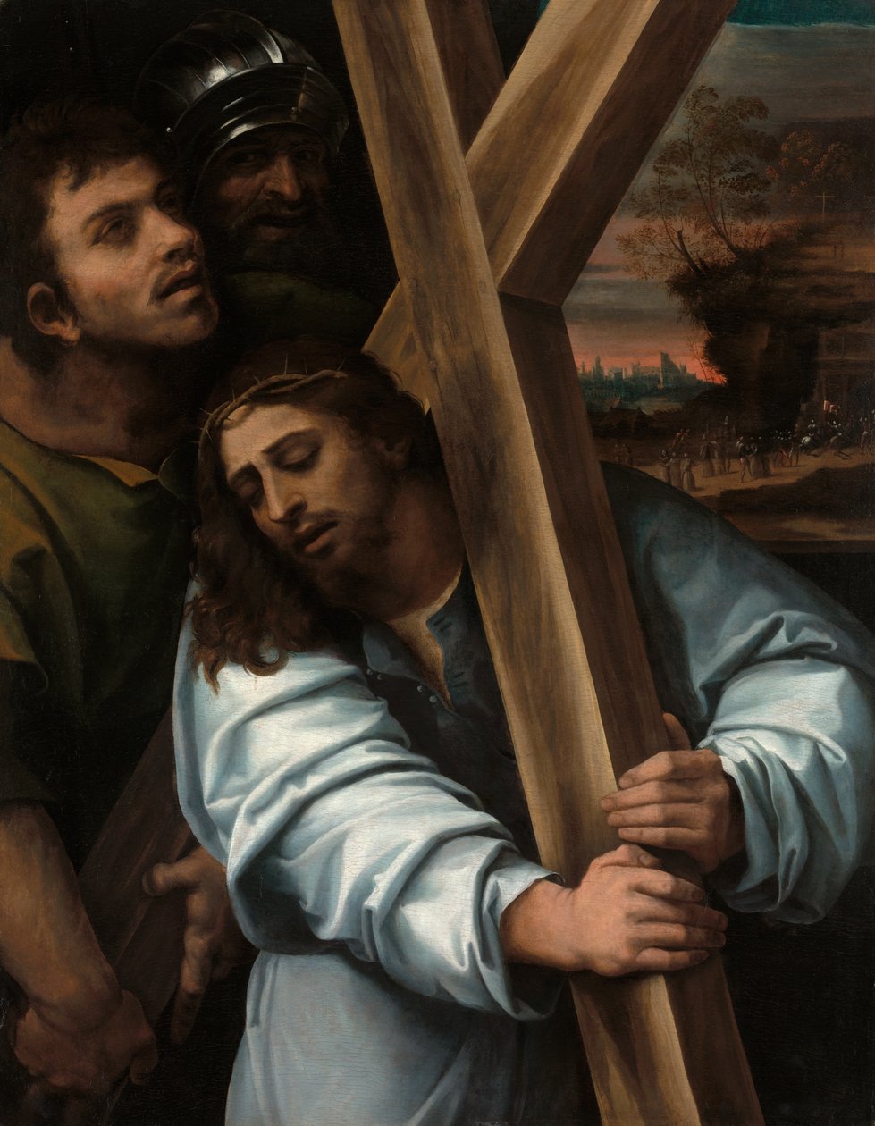 Christus draagt het kruis door Sebastiano del Piombo