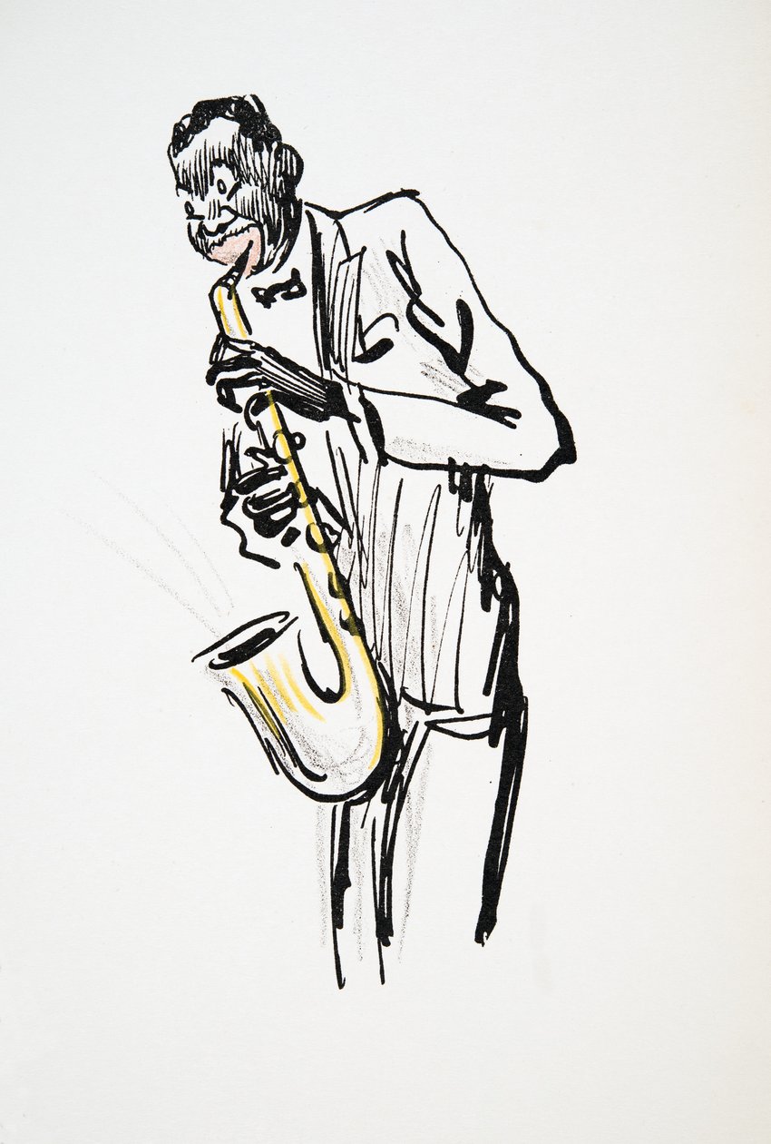 Saxofoonspeler, uit White Bottoms, uitgegeven 1927 door Sem