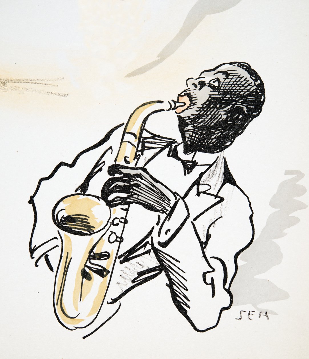 Saxofoonspeler, uit White Bottoms, uitgegeven 1927 door Sem