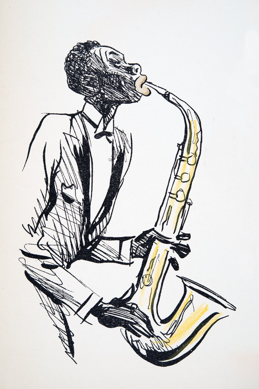 Saxofoonspeler, uit White Bottoms, uitgegeven 1927 door Sem