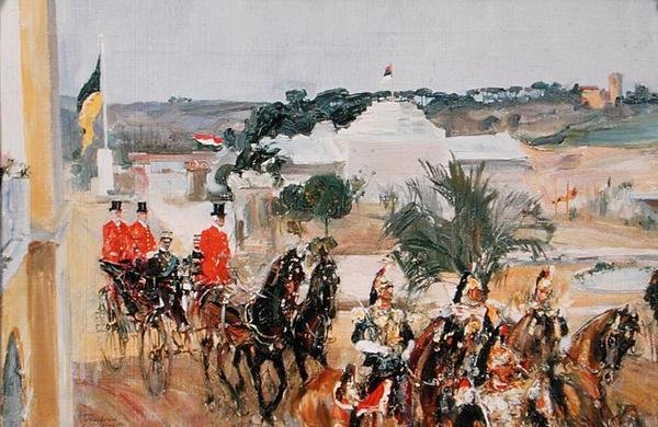 Vittorio Emanuele III (1869-1947) op de Wereldtentoonstelling, 1911 door Semen Gavriilovich Nikiforov
