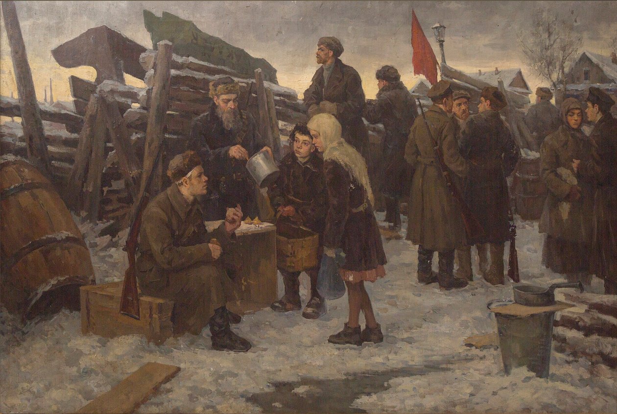 Ochtend op de Barricades door Semyon Gavrilovich Nikiforov