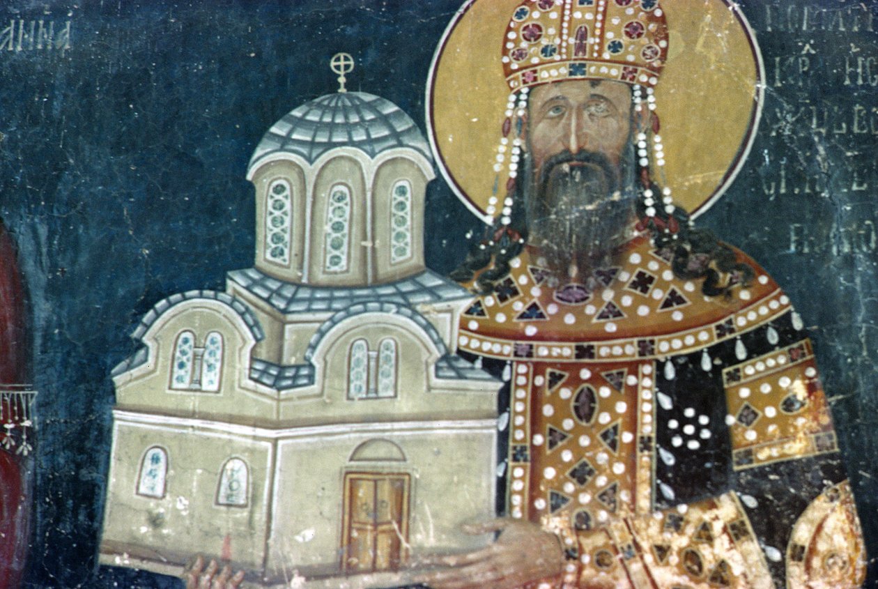 Koning Stefan Uroš II Milutin (r.1282-1321) door Serbian School