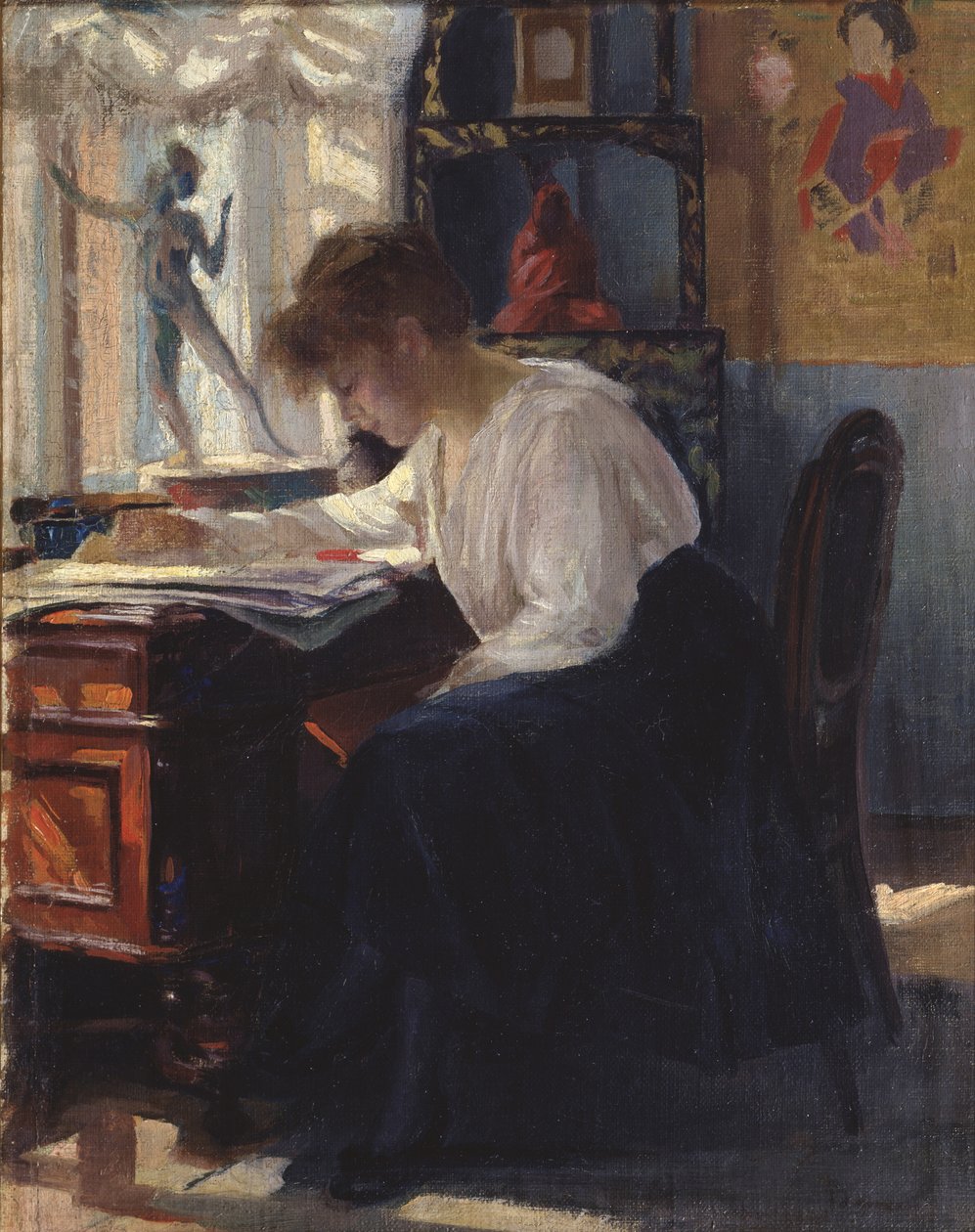 In een studeerkamer door Sergei Arsenevich Vinogradov