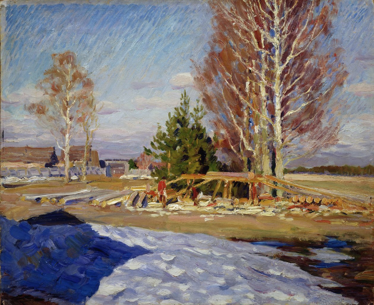 Lentelandschap, 1915 door Sergei Arsenevich Vinogradov