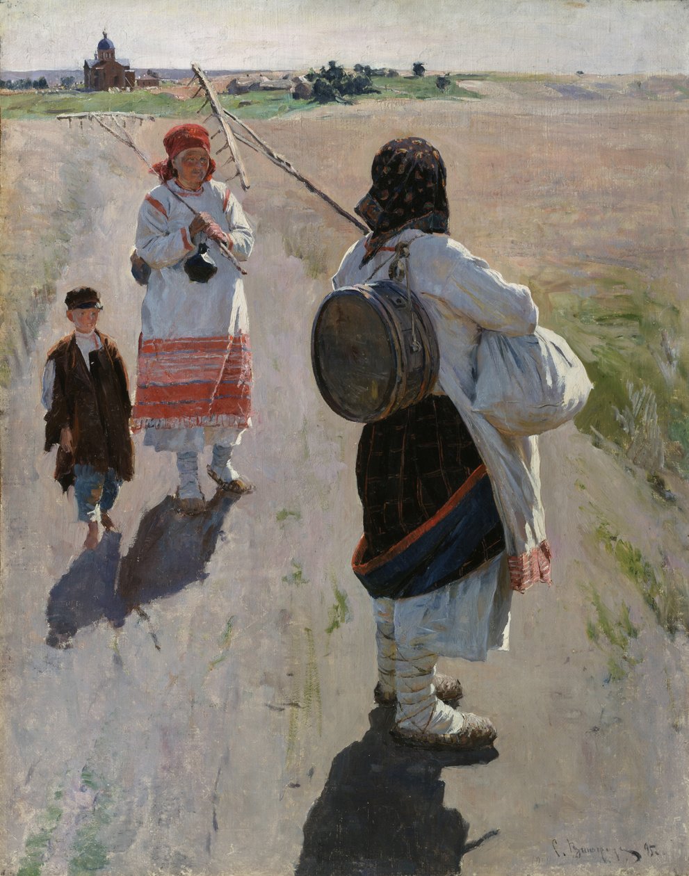 Aan het werk, 1895 door Sergei Arsenevich Vinogradov
