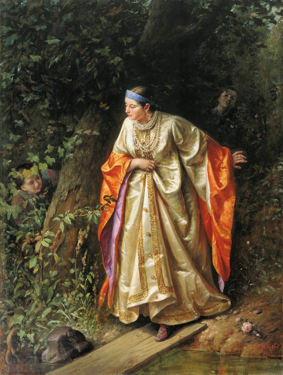 Verstoppertje, 1893 door Sergei Gribkov